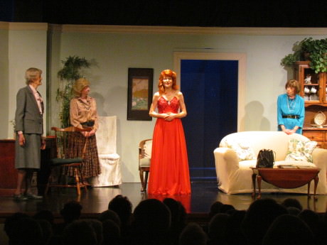  (L to R) Gretchen Keitt, Marge Tipton, Sue Franke, and Jane Tonkinson in "p is for Perfect.'