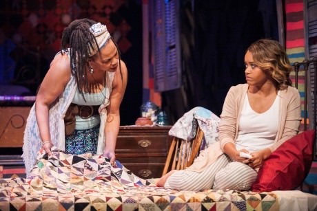(L to R) Tonye Patano as Clementine and Meeya Davis as Amber in Katori Hall’s The Blood Quilt at Arena Stage at the Mead Center for American Theater April 24-June 7, 2015. Photo by C. Stanley Photography.