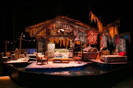 The set of The Blood Quilt designed by Michael Carnahan in the Kreeger Theater at Arena Stage at the Mead Center for American Theater. Photo by C. Stanley Photography.