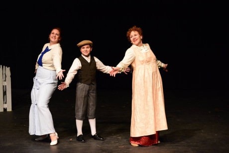 From Left to Right: Melissa Ann Martin (Marian Paroo), Logan Dubel (Winthrop), and Christine Thomas (Mrs. Paroo). Photo by Lindsey Taylor Photography.