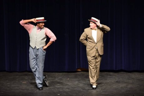 J. Hargrove ( Marcellus Washburn) and E. Lee Nicol (Professor Harold Hill). Photo by Lindsey Taylor Photography.