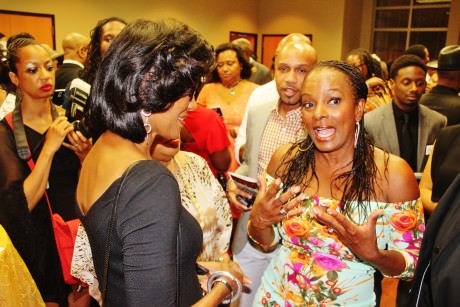 Ramona Harper speaking to talking to Vanessa Bell Calloway at the after-party. Photo by Malcolm Lewis Barnes. 