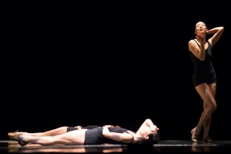 Jessica Tong, right, and Ana Lopez in 'Falling Angels' by Jiří Kylián. Photo by Todd Rosenberg