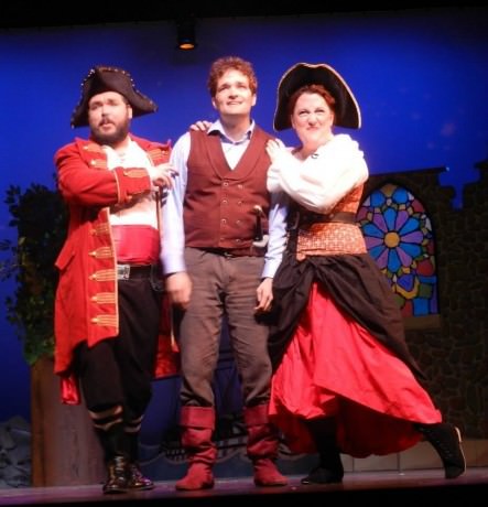 With Jeffrey Grayson Gates (The Pirate King), Timothy Ziese (Frederic), and Wendy Stengel (Ruth). Photo by Harvey Levin