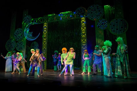 The ensemble of The Wiz in the Emerald City. Photo by C. King Photography.