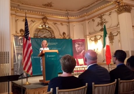 Ambassador Anne Anderson addresses guests at the Cosmos Club.
