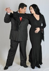 Alicia Sweeney (Morticia Adams) and Vince Musgrave (Gomez Addams). Photo by  Rachel Parker.