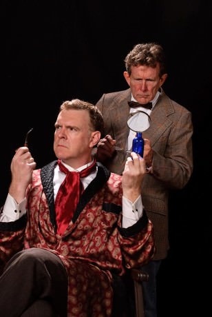 Jim Gallagher (Sherlock Holmes) and Nick Beschen (Watson). Photo courtesy of The Colonial Players.