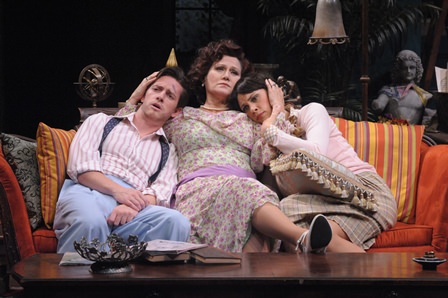 Chris Dinolfo (Simon), Valerie Leonard (Judith), and Audrey Bertaux as Simon, (Sorel). Photo by Stan Barouh. 