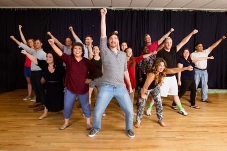 The cast of 'Shrek The Musical’ in rehearsal. Photo by Traci J Brooks Studios.
