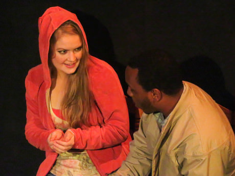 Ali Evarts (CC), and Russell, and Clayton Pelham (Russell). Photo courtesy of Compass Rose Theater.