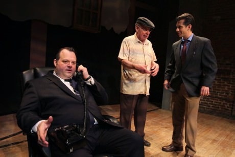 Frank Rizzo (Scott Greer) cancels Philadelphia's Frito-Lay contract as Reporter (Damon Bonetti) meets Abie (William Rahill). Photo by Photo by Paola Nogueras.