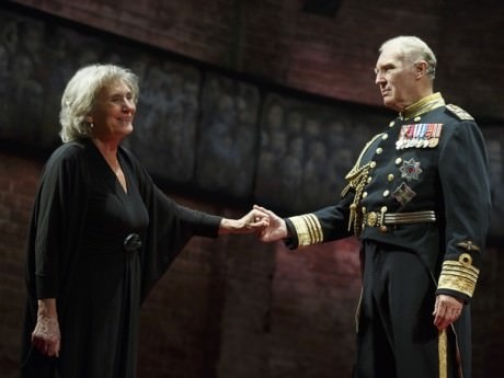 Margot Leicester (Camilla) and Tim Pigott-Smith (King Charles III). Photo by Joan Marcus.