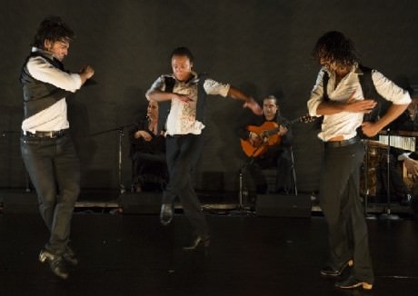 Dancers Ivan Vargas, Edwin Aparicio, and Norberto Chamizo. Photo by Theo Kossenas