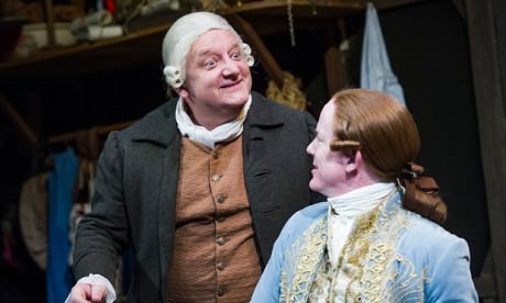  Simon Russell Beale with Ian Kelly in 'Mr Foote’s Other Leg.' Photo by Tristram Kenton for the Guardian.