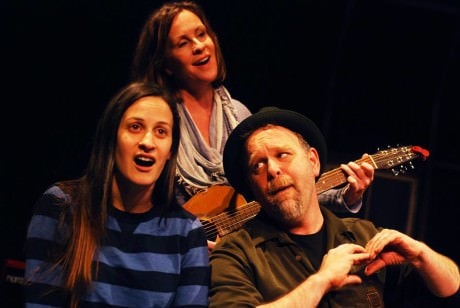 Left to Right, Katie Jeffries, Rose McConnell, and Sasha Olinick. Photo courtesy of The HUb Theatre. 
