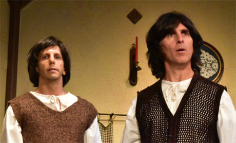 Eric Volat ((Howie Dwarf), and David Whitehead (Roy Dwarf). Photo by Chip Gertzog, Providence Players.