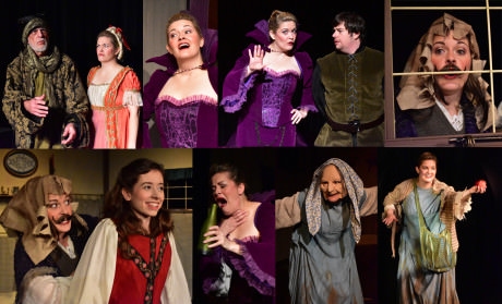 The many looks and guises of Charlene Sloan as the evil (and very funny) Queen. Photo by Chip Gertzog.