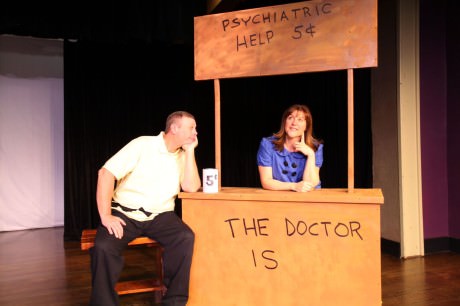 Charlie Brown (John Reece) and Lucy (Tracy Husted). Photo by Scott D'Vileskis and Brian Boyd.