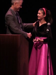 Avery Gagliano was presented with the National Chamber Ensemble’s first Outstanding Young Artist Achievement award.