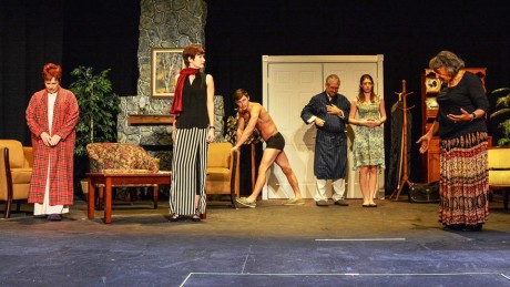 The cast of 'Vanya, Masha, and Spike.' Photo courtesy of Prince George's Little Theatre.