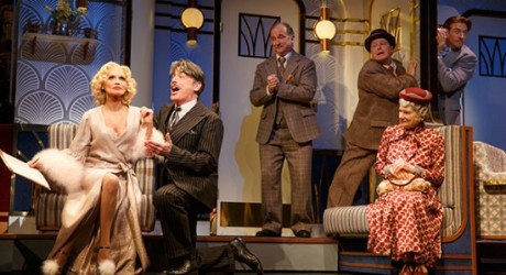 Kristin Chenoweth, Peter Gallagher, Mark Linn-Baker, Michael McGrath, Mary Louise Wilson, and Andy Karl in ‘On the Twentieth Century.’ Photo by Joan Marcus.
