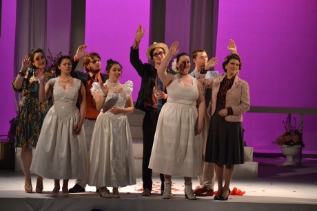 The cast waving farewell to Lydia and Nicos. Photo by Emily Pound.