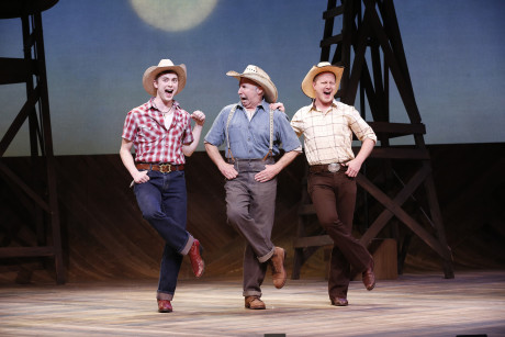 Gregory Maheu (Jimmy Curry), Christopher Bloch (H.C. Curry), and Stephen Gregory Smith (Noah Curry). Photo by Carol Rosegg.