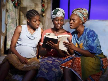 Pascale Armand (Bessie), Lupita Nyong’o (Girl), and Saycon Sengbloh (Helena). Photo by Joan Marcus.