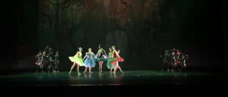 The Fairies and Princess Plum traveling through the Bitter Land. Photo courtesy of Maryland Ballet Theatre.
