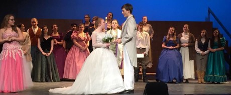 The Happy Couple: Syd Kirk (Cinderella) and Christophe Jelinski (Prince Topher). Photo courtesy of TheatreMcLean.