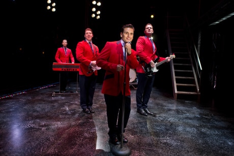 Singing 'Sherry': (L to R: Drew Seeley, Matthew Dailey, Aaron De Jesus, and Keith Hines. Photo by Jeremy Daniel. 
