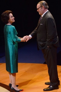 (L to R) Susan Rome (Lady Bird Johnson) and Jack Willis (President Lyndon Baines Johnson). Photo by Stan Barouh.