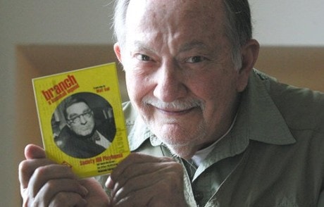 Walt Vail holding a Playbill of his recent work 'Branch.' Photo by Tim Hawk.