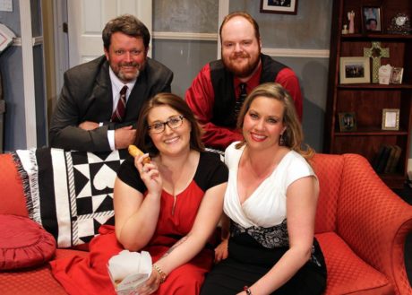 The cast: Micheal W George, Ashley Snow, Will Heyser-Paone, and Jennifer Donnelly George. Photo by Adam Blackstock.