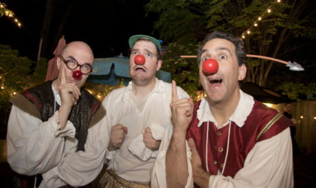 Brian Keith MacDonald, Johnny Weissgerber, and John Bellomo in 'The Complete Works of William Shakespeare (Abridged).' Photo by Joshua McKerrow. 