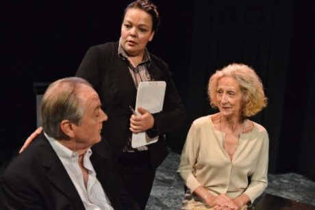 L to R: Peter Wilkes (Mr. Langford), Holly Elizabeth Gibbs (Patricia), and Dianne Hood (Mrs. Langford) in 'Compos Mentis.' Photo by Tessa Sollway.