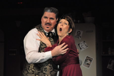 Aldolpho (Steve Cairns) and The Drowsy Chaperone (Liz Weber). Photo by Elli Swink.
