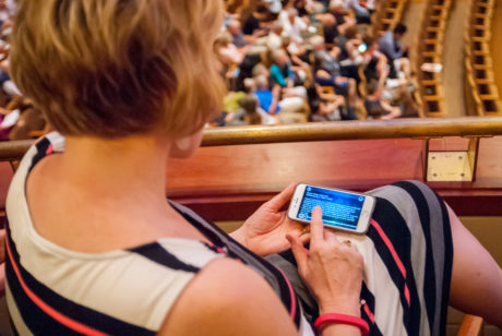 An audience member using Octavia. Photo by Dylan Singleton.