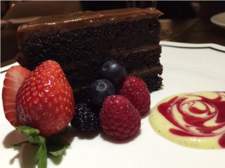 Ashlar’s Chocolate Cake with berries.