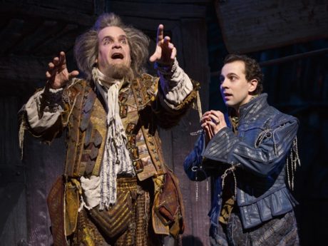 Brad Oscar (Nostradamus) and Rob McClure (Nick Bottom) in 'Something Rotten!' Photo by Joan Marcus.