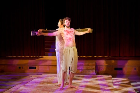 Jack Posey (Judas) and Ben Cherington (Jesus) in ‘Jesus Christ Superstar.’ Photo by Ryan Maxwell.