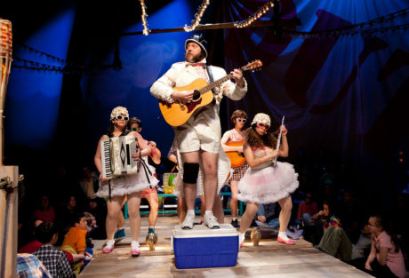 Matt Kahler (Major General) and the cast of The Hypocrites' The Pirates of Penzance.' Photo by Evgenia Eliseeva, courtesy of American Repertory Theatre.