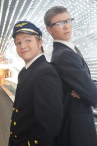 Alex Stone and Jack Posey in 'Catch Me If You Can' at McLean HS. Photo by Karen Perry.