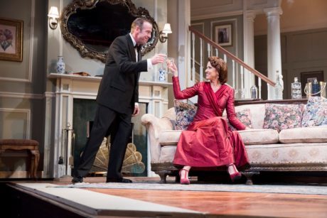 Ian Merrill Peakes with Karen Peakes in 'Blithe Spirit.' Photo by Lee A. Butz.