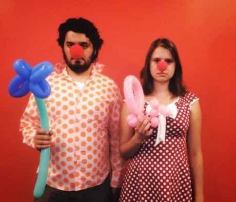 Jordan Friend as Borat and Julia Hurley as Nadia. Photo by Anne Donnelly.