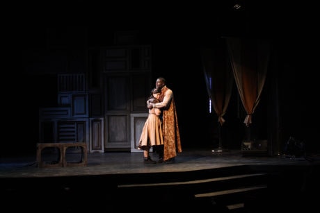 Lynn Favin (Ophelia) and Audrey Tchoukoua (Polonius). Photo by Paige A. Hathaway.