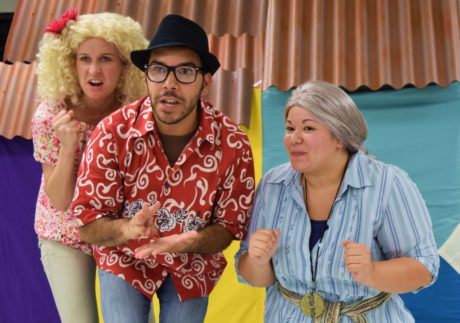 Left to Right: Elle Sullivan, Javier del Pilar, and Elicia Moran. Photo by InterAct Story Theatre.