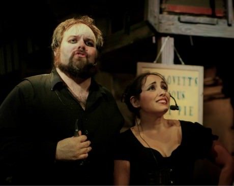 Andrew Lloyd Baughman (Sweeney Todd) and Nina Osegueda (Mrs. Lovett). Photo by Brandon Penick Photography.