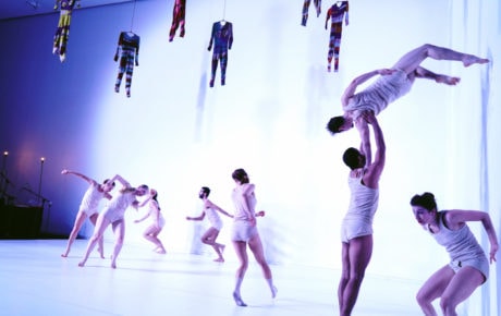 Dancers of the Inbal Pinto and Avshalom Pollack Company performing ‘Wallflower’ in 2015. Photo courtesy of The Clarice. Photo by Daniel Tchetchik.